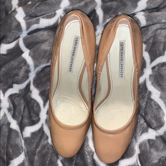 Vera Wang Lavender Patent Leather Nude Wedges - Picture 4 of 5